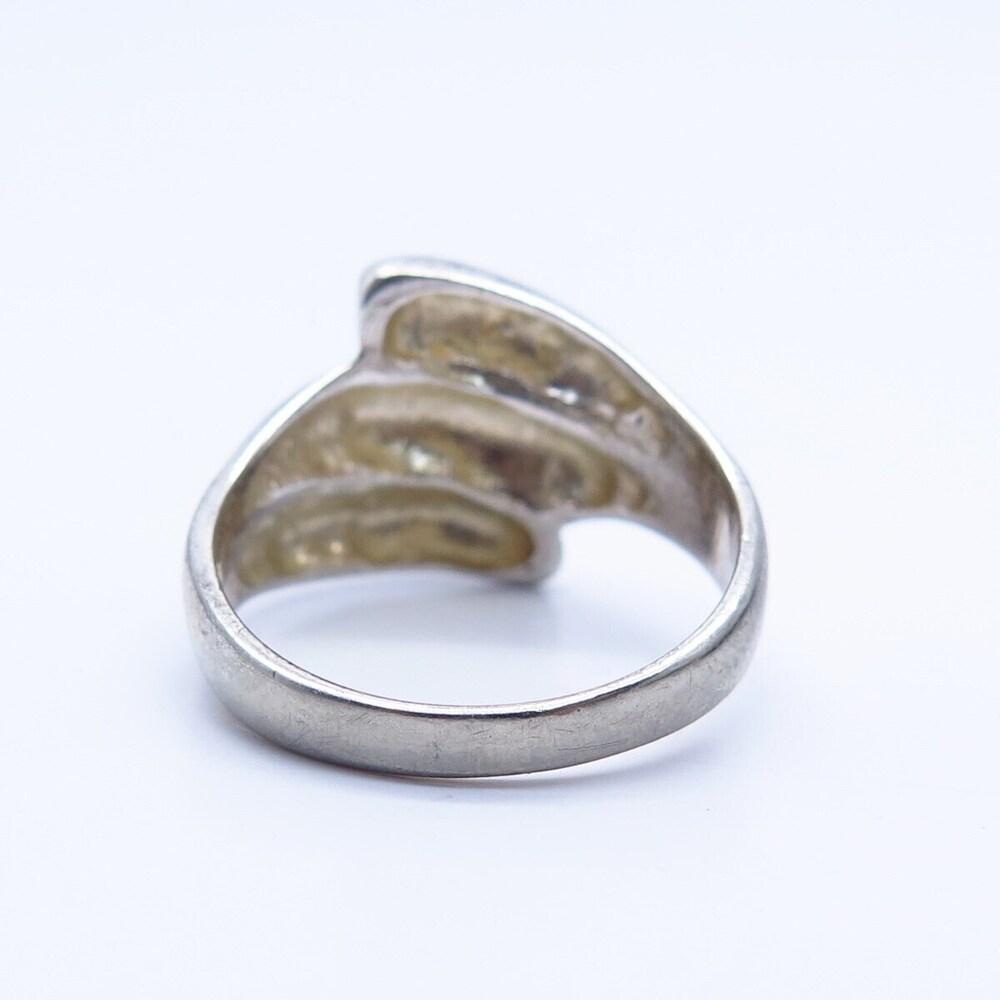 925 Sterling Silver Vintage Ribbed Ring Size 9 1/4 - Picture 5 of 7